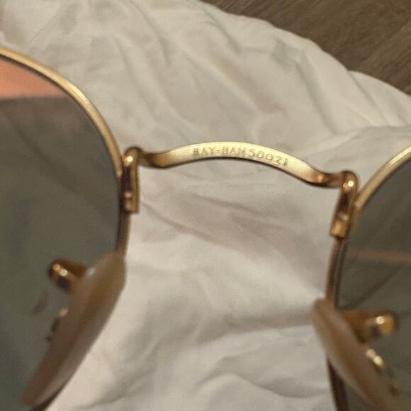 Ray-Ban RB3447 Round Metal Sunglasses 112/Z2 Pink Gold Flash Mirror 50-21 Italy main image 6